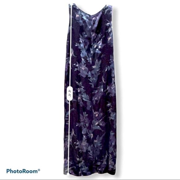 Laura Ashley 1990’s Vintage Maxi Blue Purple Muted Fairycore Floral Dress sz - Picture 3 of 12